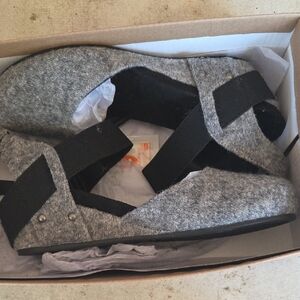 Gray and Black Women's Wedge Shoes